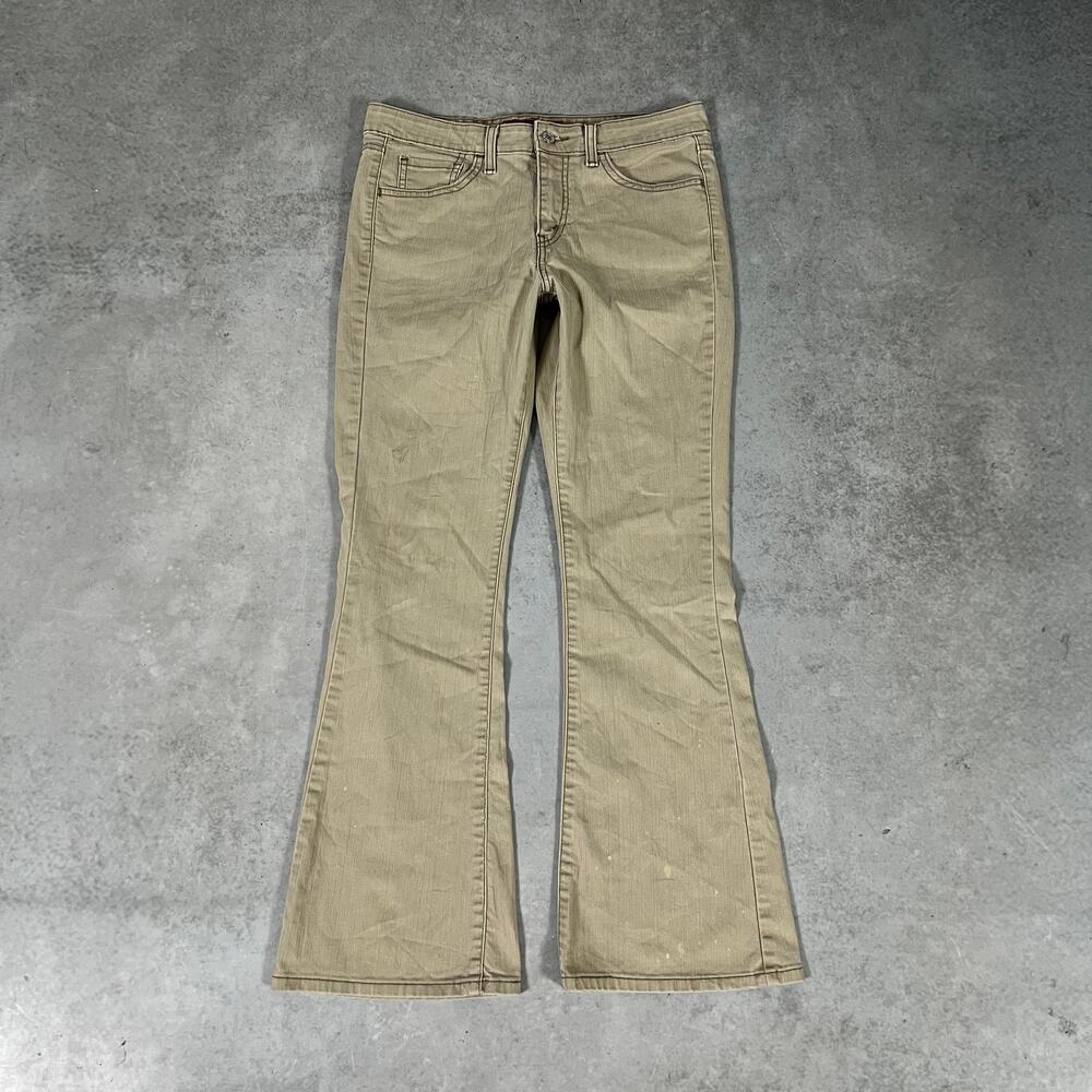 Levi's 519 Flared Low Rise Cream Women's Size 11 JR Khaki Boot DenimJeans